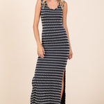 Mittoshop Striped Scoop Neck Sleeveless Maxi Dress Trendsi