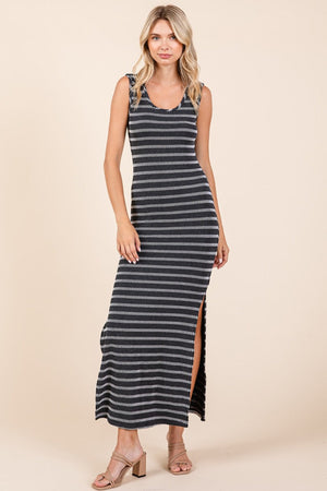 Mittoshop Striped Scoop Neck Sleeveless Maxi Dress Trendsi