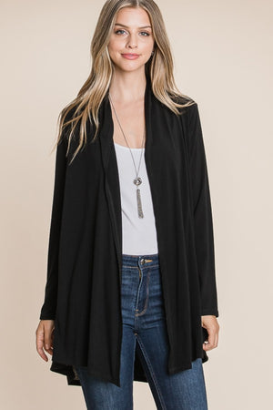 BOMBOM Open Front Long Sleeve Cardigan - All Mine Now Clothing