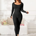 Scoop Neck Long Sleeve Active Jumpsuit - All Mine Now Clothing