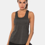 Full Size Scoop Neck Wide Strap Active Tank - All Mine Now Clothing