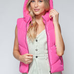 Snobbish Zip Up Quilted Hooded Vest - All Mine Now Clothing