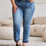 Judy Blue Full Size Release Hem Cropped Bootcut Jeans - All Mine Now Clothing