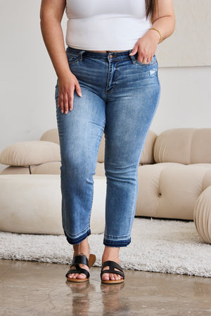 Judy Blue Full Size Release Hem Cropped Bootcut Jeans - All Mine Now Clothing