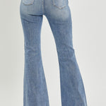 RISEN Full Size High Waist Raw Hem Flare Jeans - All Mine Now Clothing