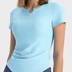 Millennia Notched Short Sleeve Active T-Shirt - All Mine Now Clothing