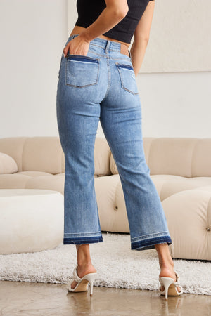 Judy Blue Full Size Release Hem Cropped Bootcut Jeans - All Mine Now Clothing