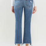 Lovervet Mid Rise Frayed Hem Jeans Trendsi