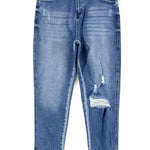 Raw Hem Distressed Jeans with Pockets Trendsi