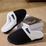 Horn Buckle Furry Texture Flat Slippers