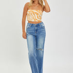 RISEN Full Size High Rise Frayed Hem Wide Leg Jeans - All Mine Now Clothing