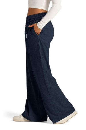 Drawstring Elastic Waist Wide Leg Pants - All Mine Now Clothing