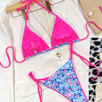 Floral Halter Neck Tie Side Bikini Set - All Mine Now Clothing