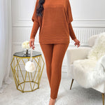 Turtleneck Batwing Sleeve Top and Pants Set - All Mine Now Clothing