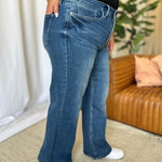 RFM Full Size High Rise Tummy Control Wide Leg Jeans Trendsi