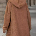 Texture Zip Up Long Sleeve Hooded Coat - All Mine Now Clothing