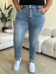 Judy Blue Full Size High Waist Cuff Hem Jeans - All Mine Now Clothing