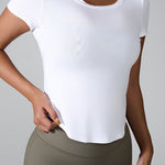 Cutout Round Neck Short Sleeve Active T-Shirt - All Mine Now Clothing