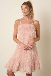 Mittoshop Feather Ruffle Hem Mini Cami Dress - All Mine Now Clothing