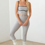 Le Lis Ribbed Crop Cami and High Waist Brushed Leggings Set - All Mine Now Clothing