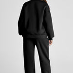 Quarter Zip Long Sleeve Top and Pants Set - All Mine Now Clothing