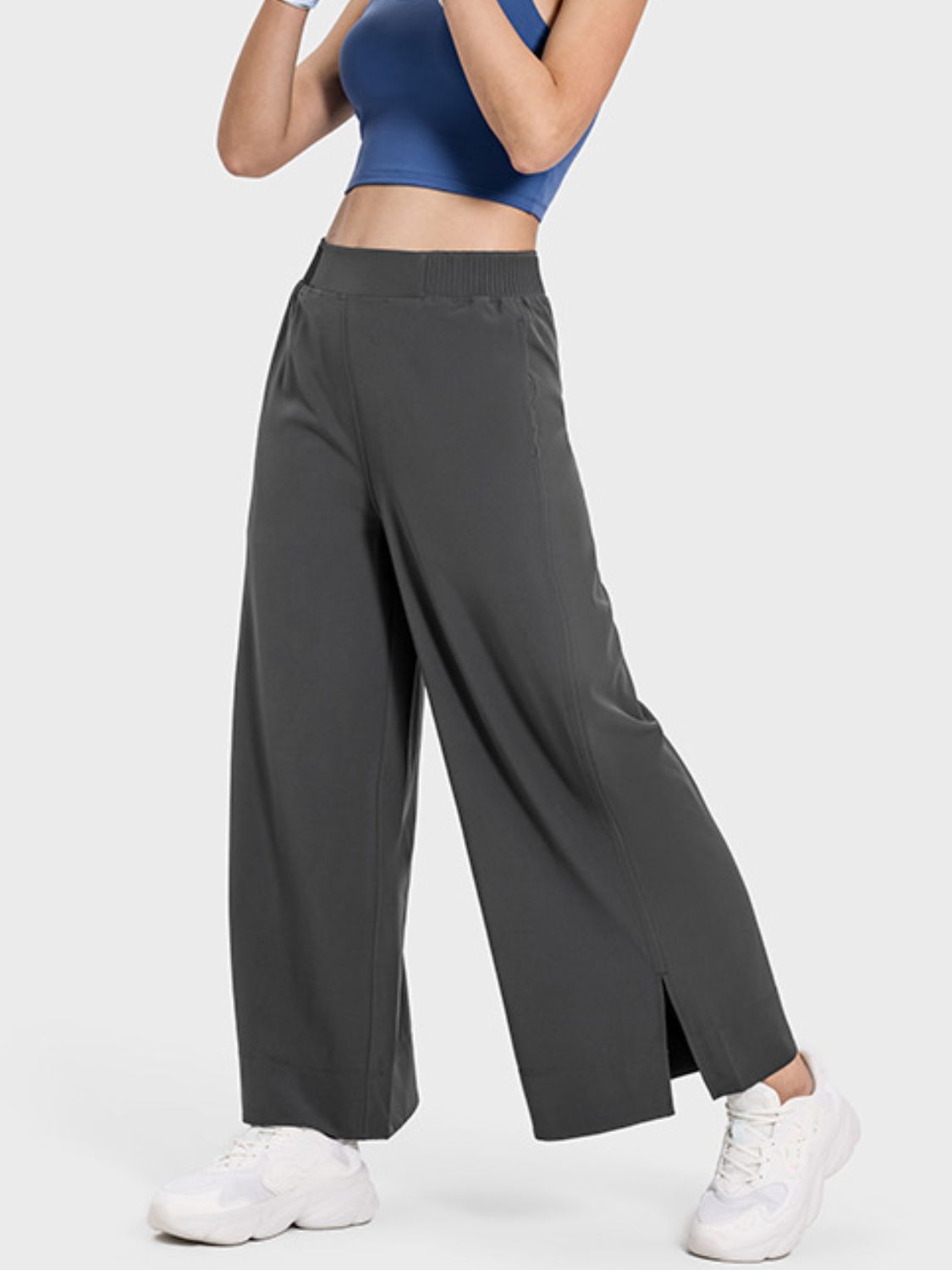 Millennia Slit Wide Leg Active Pants - All Mine Now Clothing