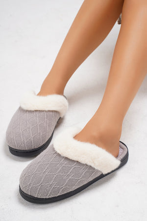 Thermal Faux Fur Round Toe Slippers - All Mine Now Clothing