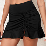 Ruched Elastic Waist Swim Skirt - All Mine Now Clothing