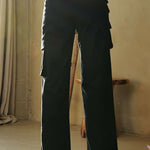 Davi & Dani Flap Pocket Mid Rise Cargo Pants - All Mine Now Clothing