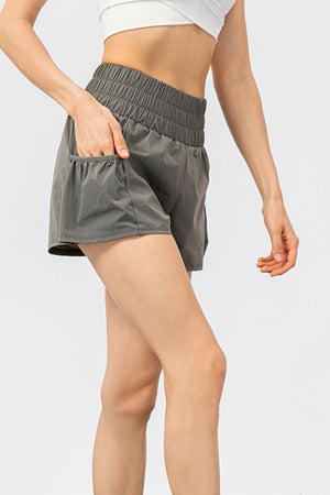 Elastic Waist Pocketed Active Shorts - All Mine Now Clothing