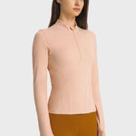 Millennia Half Zip Thumbhole Sleeve Sports Top - All Mine Now Clothing