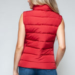 Snobbish Zip Up Turtleneck Vest with Pockets Trendsi