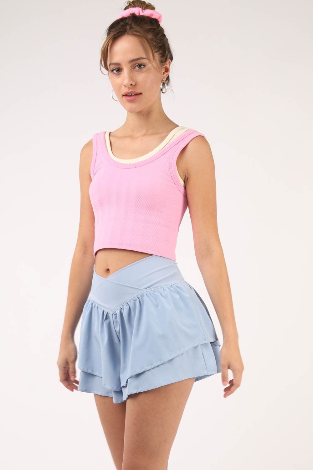 VERY J V-Shaped High Waist Layered Active Shorts - All Mine Now Clothing