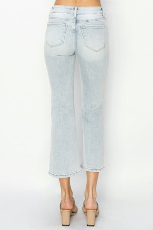 RISEN Full Size Mid Rise Cropped Flare Jeans - All Mine Now Clothing