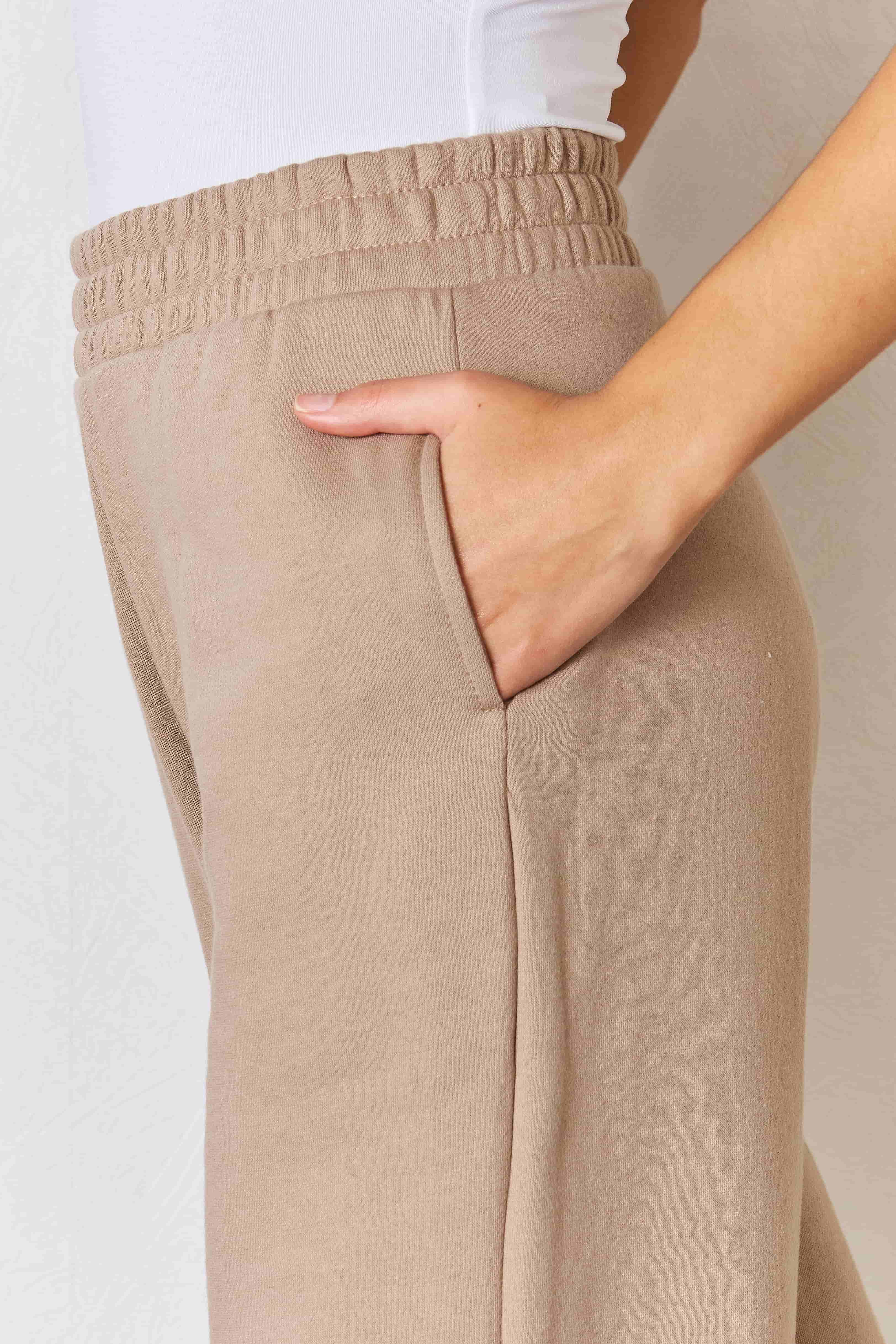 RISEN Wide Waistband Slit Wide Leg Pants - All Mine Now Clothing