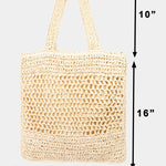 Fame Straw-Paper Crochet Tote Bag - All Mine Now Clothing