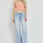 RISEN Full Size Wide Leg V Dipped Front Waist Jeans - All Mine Now Clothing