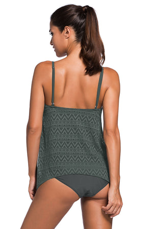 Full Size Spaghetti Strap Scoop Neck Tankini Set - All Mine Now Clothing