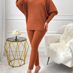 Turtleneck Batwing Sleeve Top and Pants Set - All Mine Now Clothing