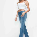 bytos Full Size Cat's Whiskers Mid Rise Bootcut Jeans Trendsi