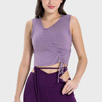 Millennia Drawstring Ruched Wide Strap Active Tank - All Mine Now Clothing