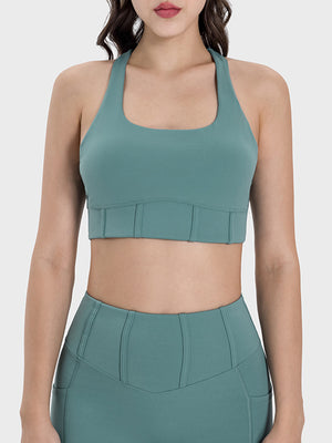 Millennia Square Neck Wide Strap Active Tank - All Mine Now Clothing