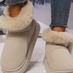 Faux Fur Round Toe Platform Boots - All Mine Now Clothing