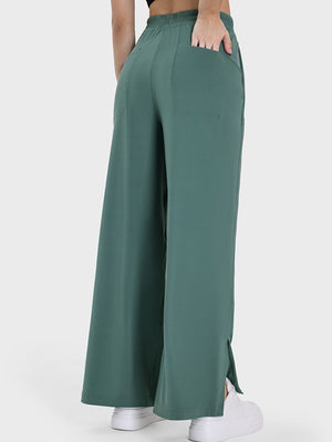 Millennia Slit Wide Leg Active Pants - All Mine Now Clothing