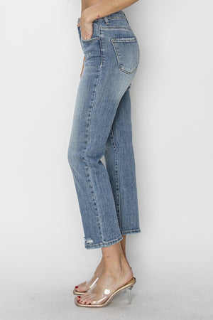 RISEN Full Size High Waist Distressed Cropped Jeans - All Mine Now Clothing