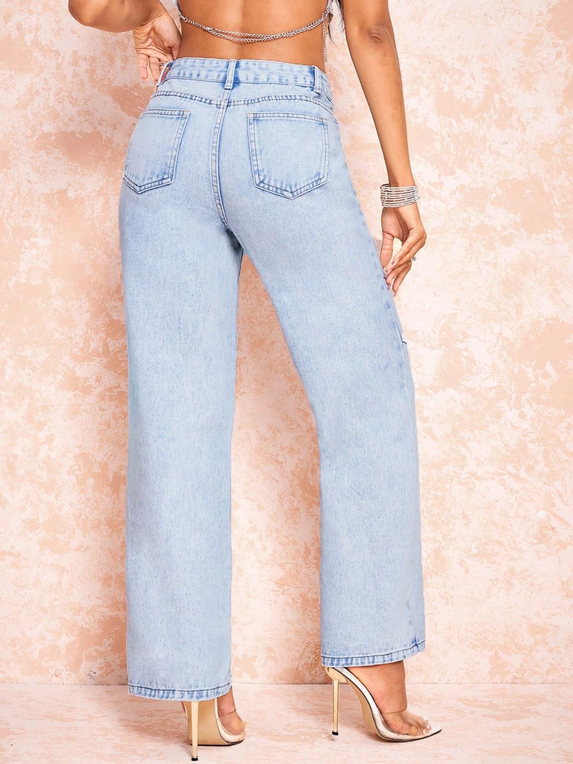 Straight Leg Jeans with Pockets - All Mine Now Clothing