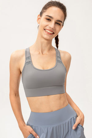 Scoop Neck Long Sports Bra - All Mine Now Clothing