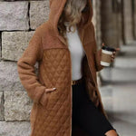 Texture Zip Up Long Sleeve Hooded Coat - All Mine Now Clothing