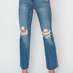 RISEN High Rise Distressed Ankle Jeans Trendsi