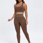 Scoop Neck Wide Strap Top and Pants Active Set - All Mine Now Clothing